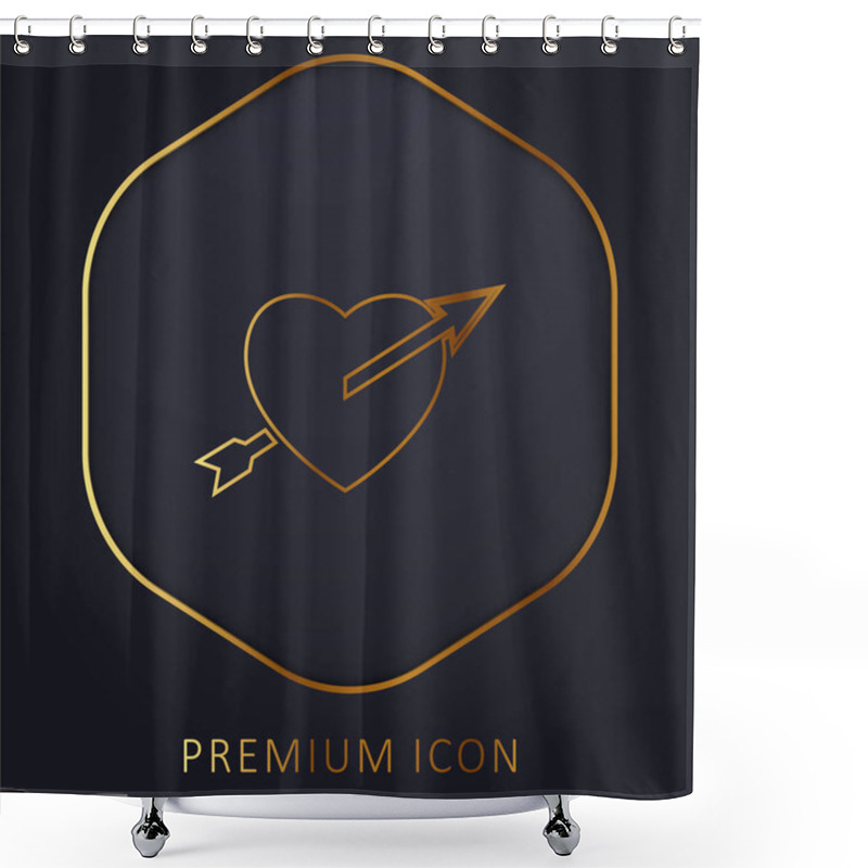 Personality  Arrow Straight To The Heart Golden Line Premium Logo Or Icon Shower Curtains