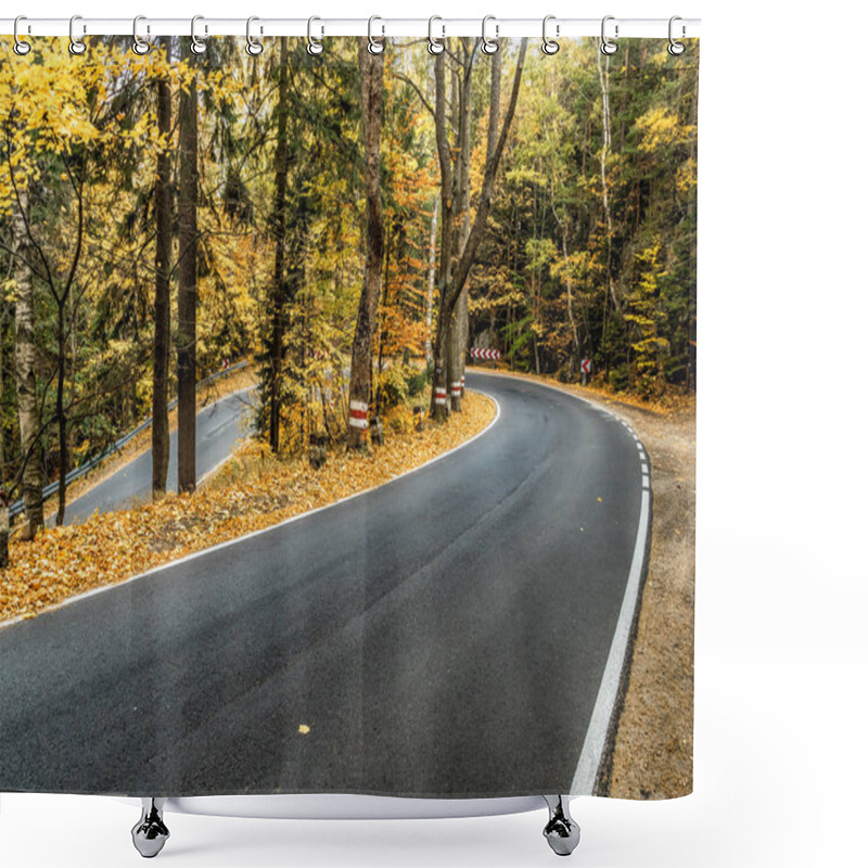 Personality  Hundred Curves Road In Table Mountains National Park, Poland Shower Curtains