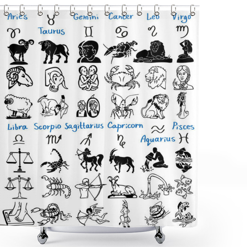 Personality  Signs Of The Zodiac Shower Curtains