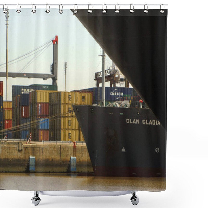 Personality  Ship Container For Transportation Of Cargo Used In Logistics And Onward Transport Shower Curtains