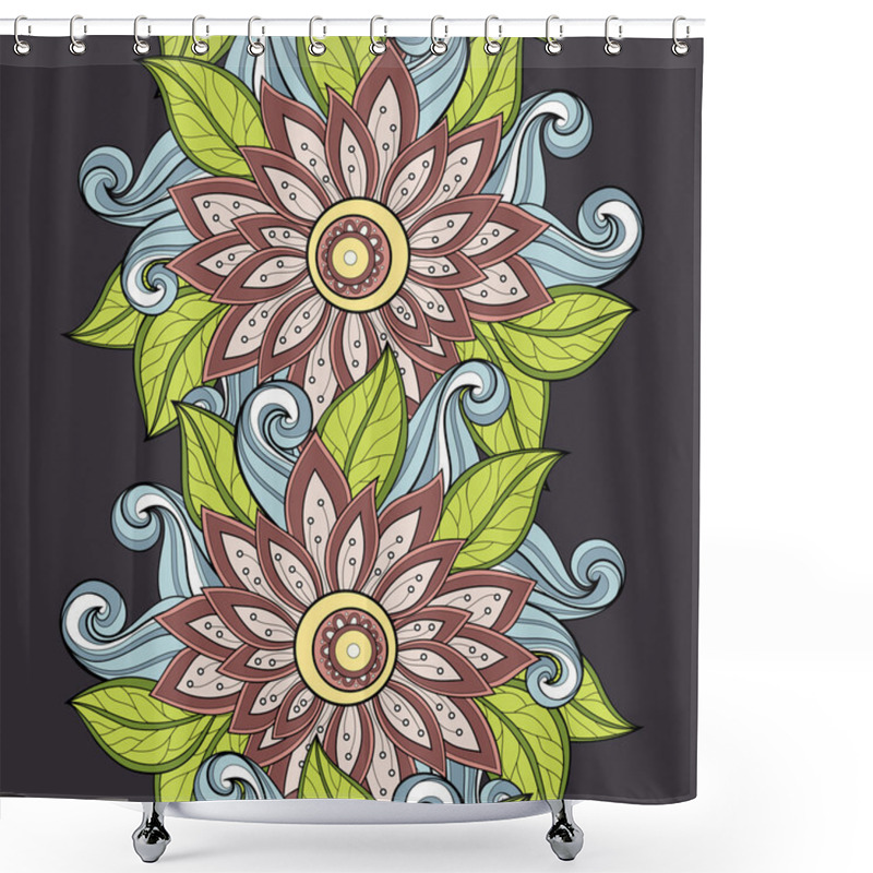 Personality  Seamless Floral Pattern Shower Curtains