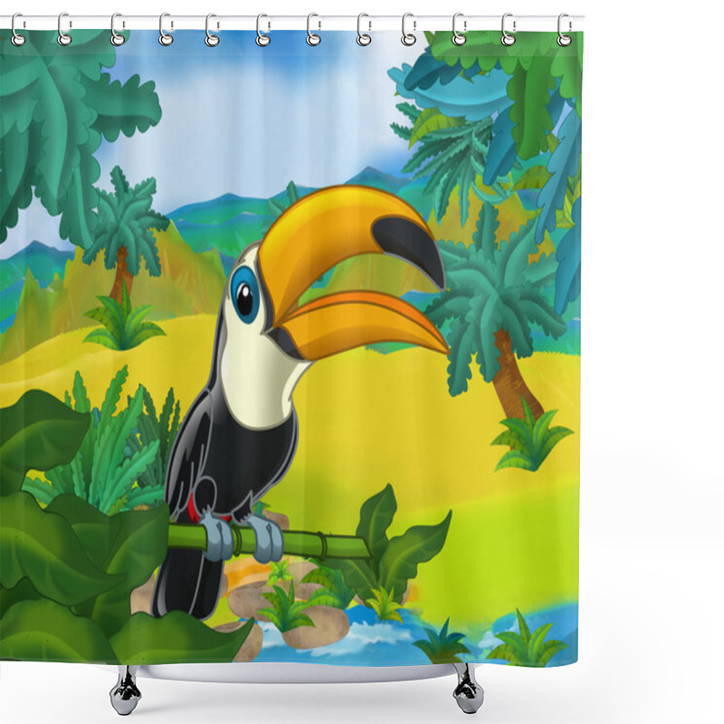 Personality  Cartoon Wild Toucan Shower Curtains