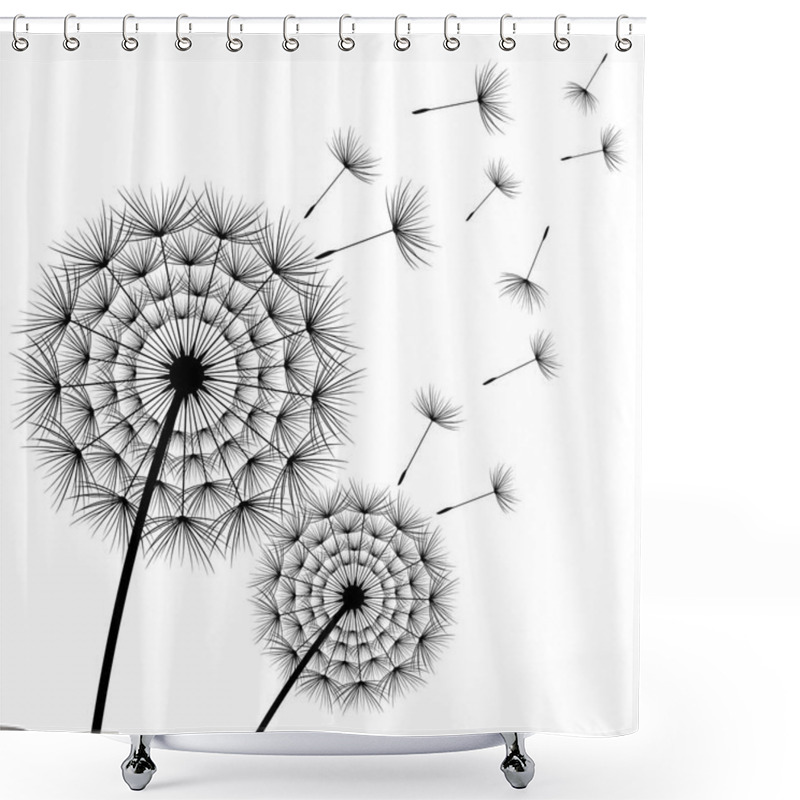 Personality  Two Beautiful Flowers Dandelions Over White Shower Curtains