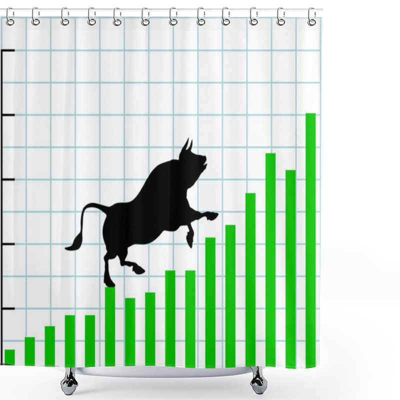 Personality  Up Bull Market Rise Bullish Stock Chart Graph Shower Curtains