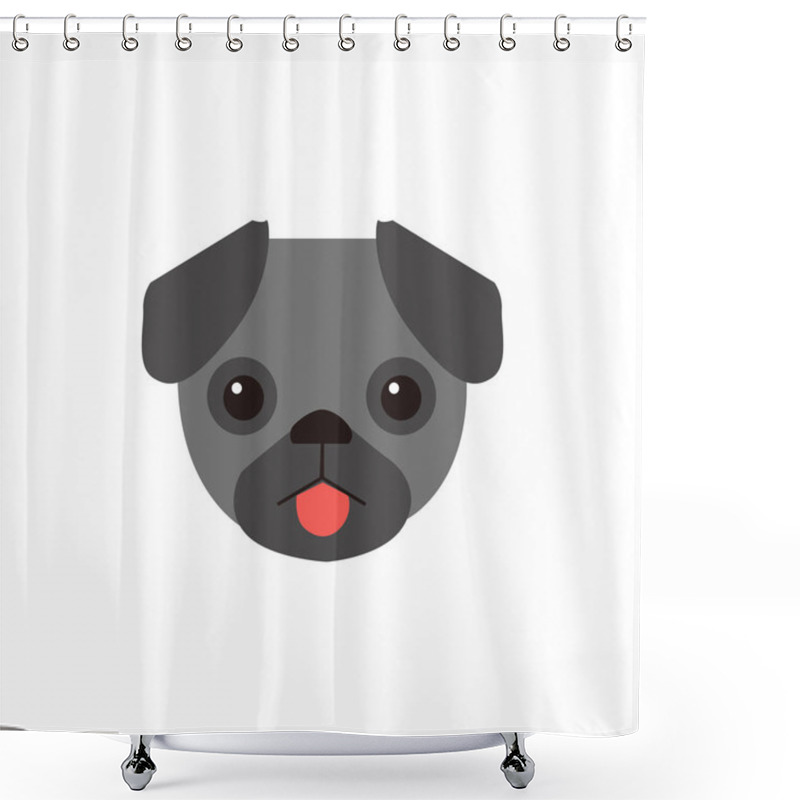 Personality  Deposit Dog Face Animal Logo Shower Curtains