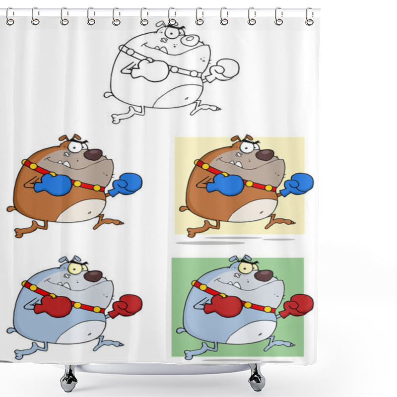 Personality  Bulldogs Cartoon Character  Shower Curtains