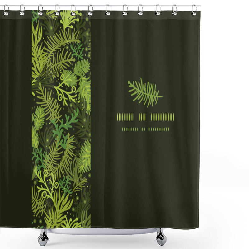 Personality  Evergreen Christmas Tree Horizontal Frame Seamless Pattern Background Shower Curtains