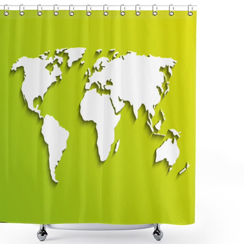 Personality  World Map Shower Curtains