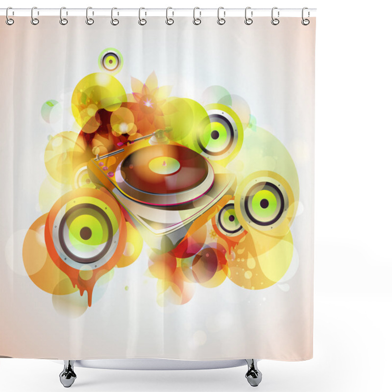 Personality  Turntable & Loudspeakers Shower Curtains