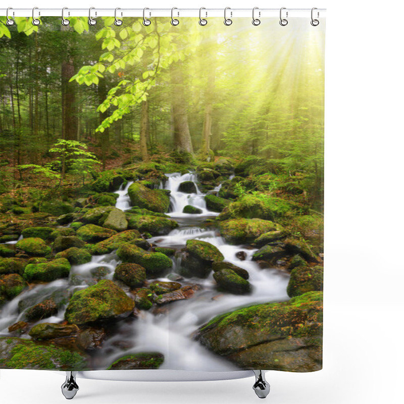 Personality  Mountain Creek In The National Park Sumava Shower Curtains