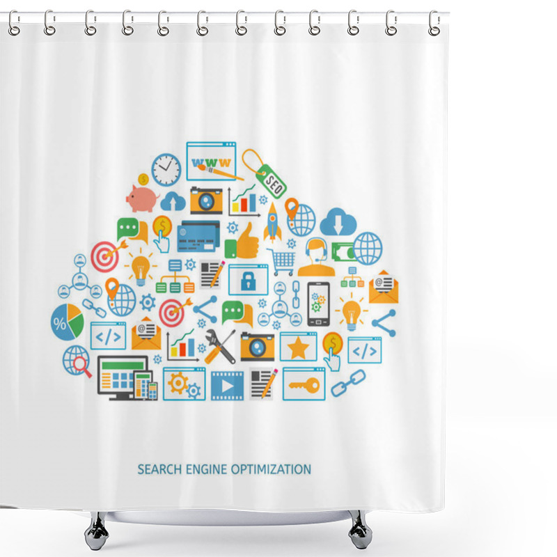 Personality  SEO Optimization Icons Shower Curtains