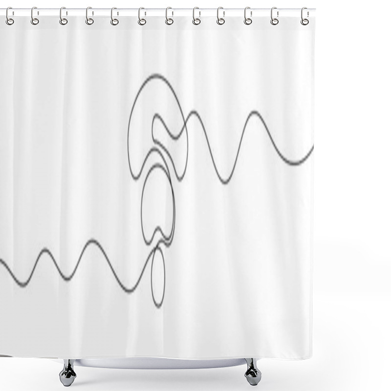 Personality  Continuous Linear Drawing Of WI-FI Signal Icon. One Line Drawing Background. Vector Illustration. Linear Drawing Image Of WIFI Icon Shower Curtains