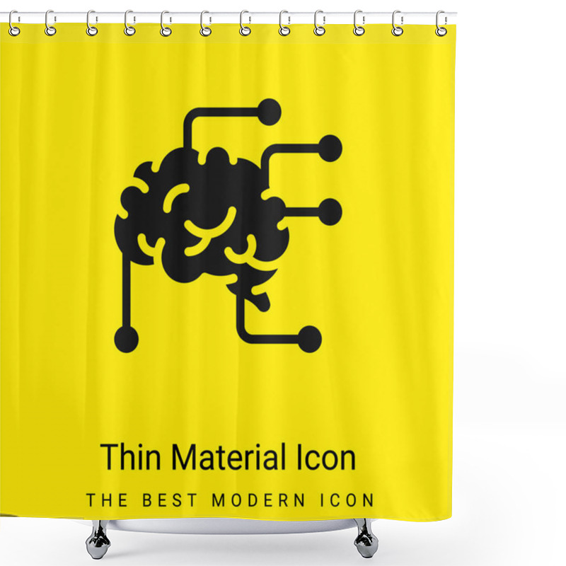 Personality  Brain Minimal Bright Yellow Material Icon Shower Curtains