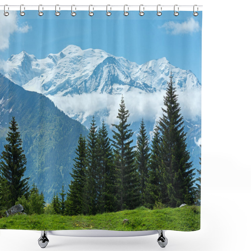 Personality  Mont Blanc Mountain Massif (view From Plaine Joux Outskirts) Shower Curtains