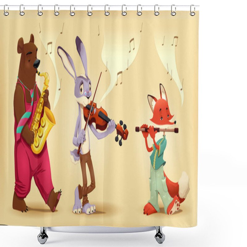 Personality  Musician Animals. Shower Curtains