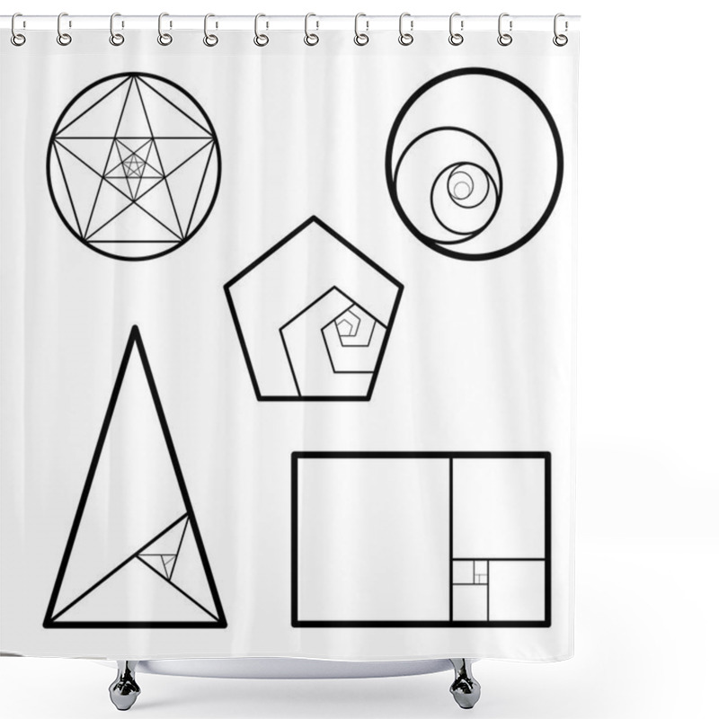 Personality  Golden Ratio. Cover Template. Shower Curtains