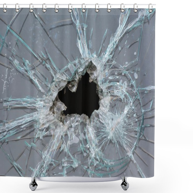 Personality  Hole In A Window Shower Curtains