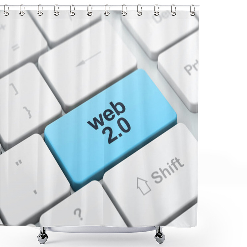 Personality  Web Design SEO Concept: Computer Keyboard With Web 2.0 Shower Curtains