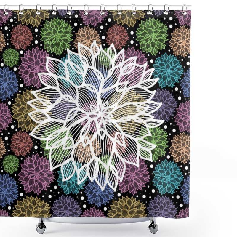 Personality  Seamless Floral Pattern Shower Curtains