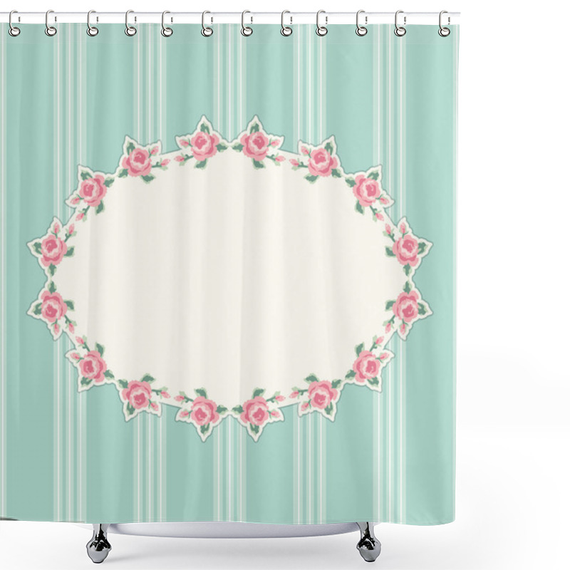 Personality  Floral Frame With Roses Shower Curtains