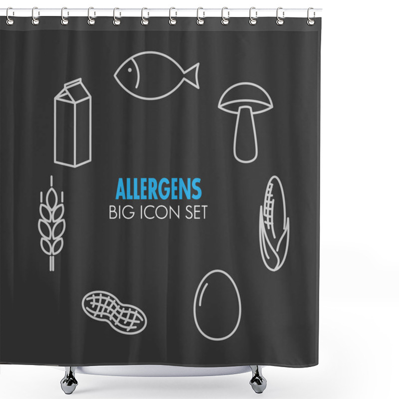 Personality  Icons Set For Allergens Shower Curtains