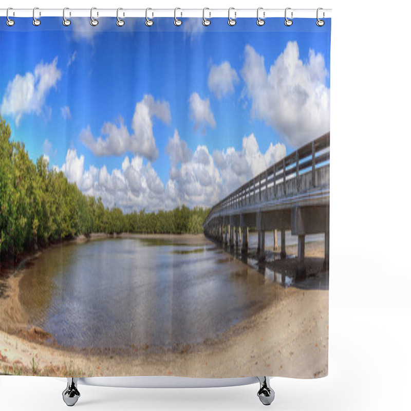 Personality  Boardwalk Leading To Lovers Key State Park On A Sunny Day In Fort Myers, Florida Shower Curtains