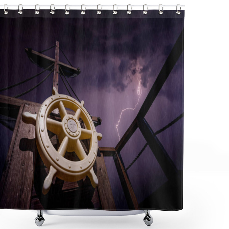 Personality  Pirate Sheep Steering Wheel Shower Curtains