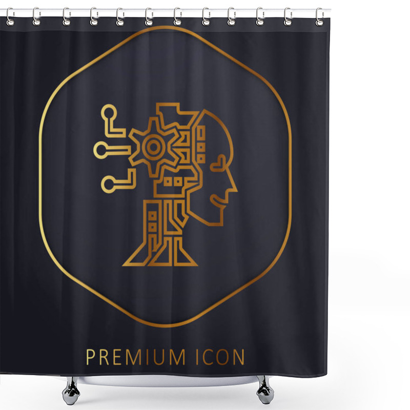 Personality  AI Golden Line Premium Logo Or Icon Shower Curtains