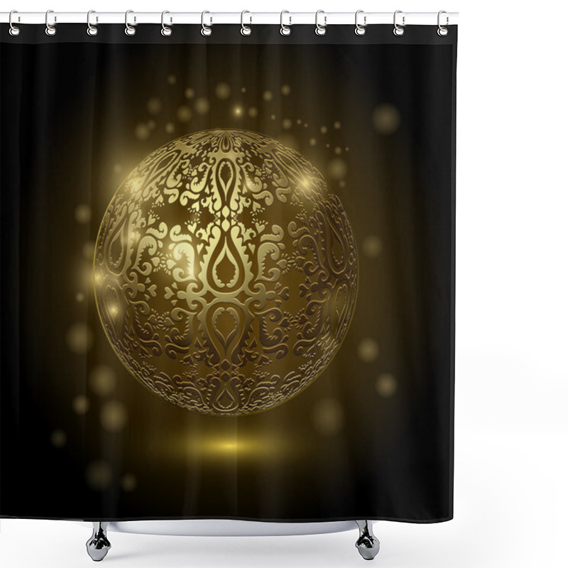 Personality  Decorative Golden Ball. Vector Shower Curtains