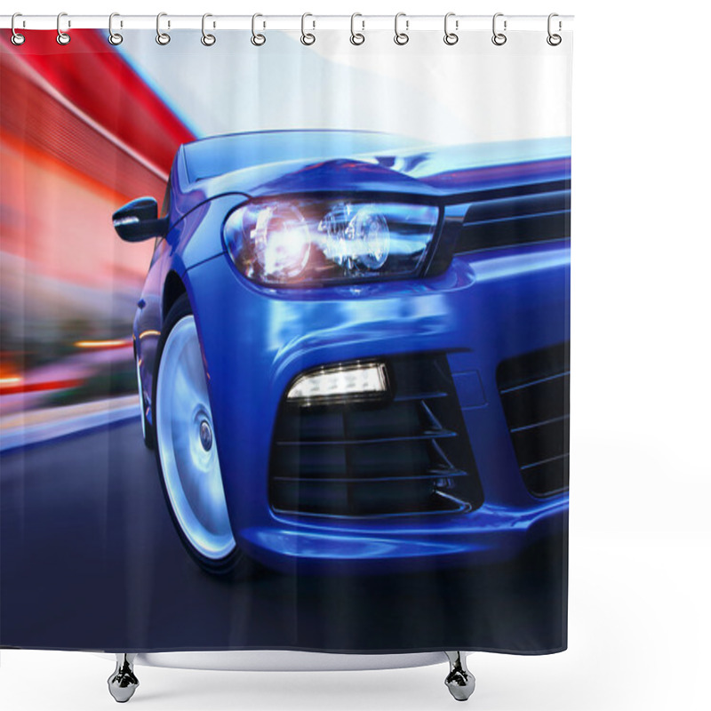 Personality  Luxury Car In Motion Shower Curtains