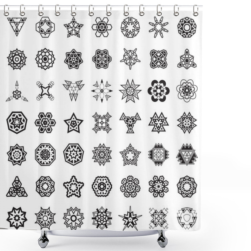 Personality  Abstract Ethnic Geometric Elements Shower Curtains