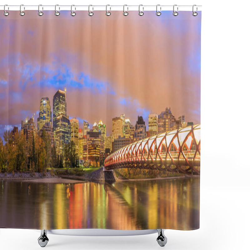 Personality  Calgary At Night Shower Curtains