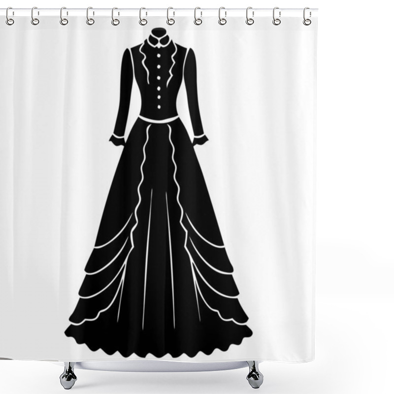 Personality  Refined Full Body Attire Dress Women Fashion Vector Modern Design Shower Curtains