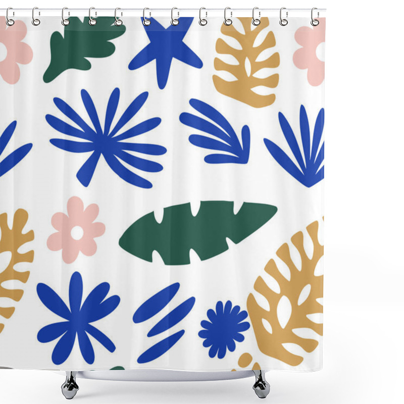 Personality  Tremdy Pattern  Background With Abstract Floral And Leaf Patterns Shower Curtains