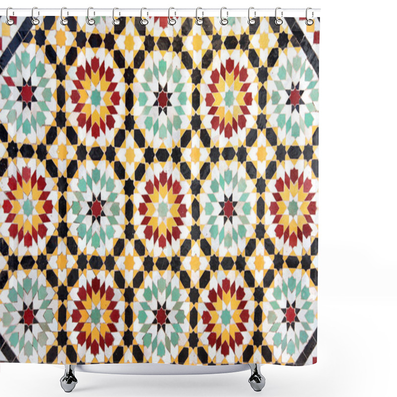 Personality  Detail Of Traditional Moroccan Mosaic Wall, Morocco Shower Curtains