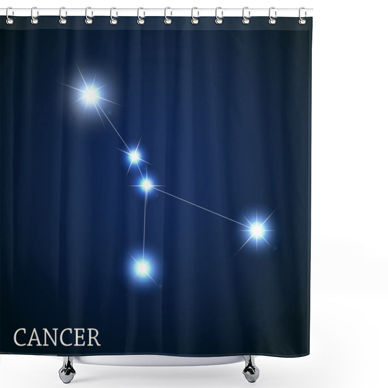 Personality  Cancer Zodiac Sign Of The Beautiful Bright Stars Vector Illustra Shower Curtains