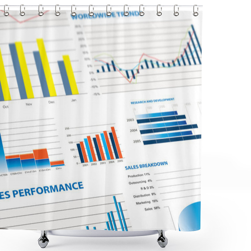 Personality  Sales Performance And Business Graphs Shower Curtains