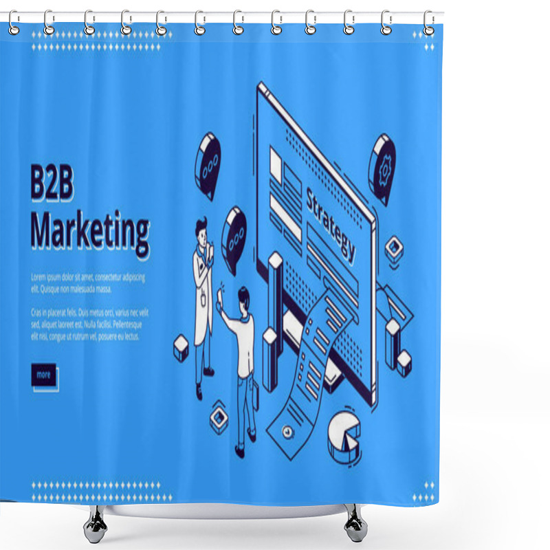 Personality  B2B Marketing Strategy Isometric Landing Page Shower Curtains