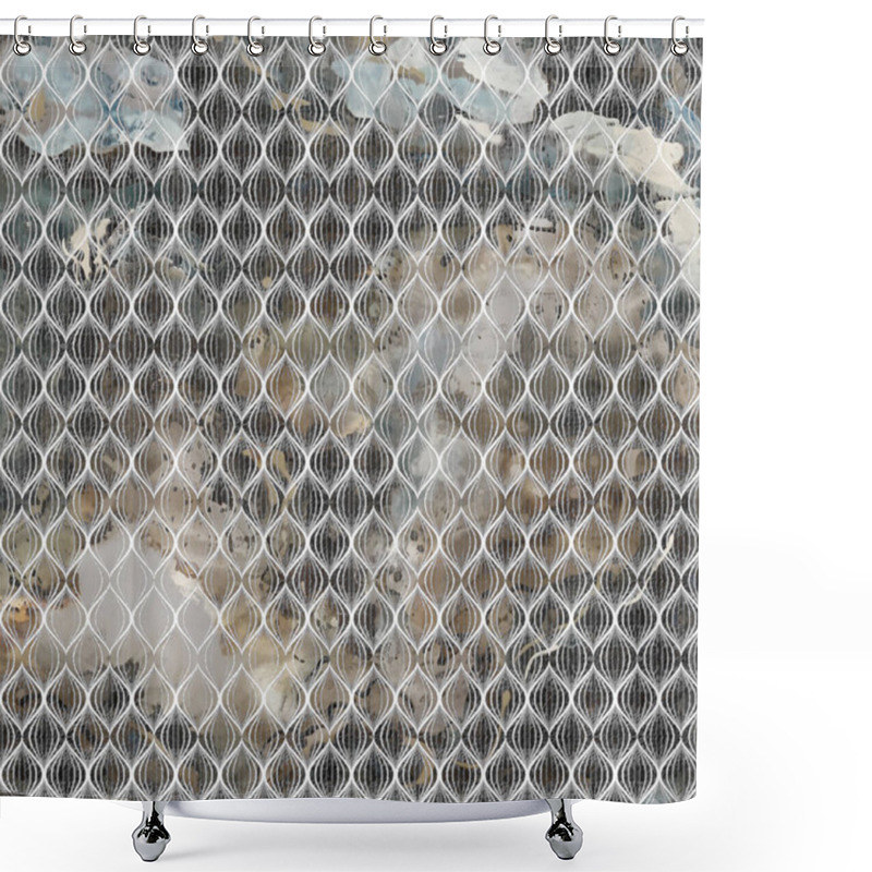 Personality  Geometry Modern Repeat Pattern With Textures Shower Curtains