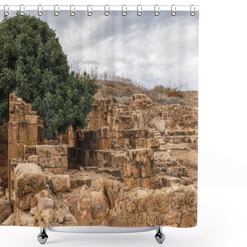 Personality  Saranta Kolones Castle In Old Archaeological Park Shower Curtains