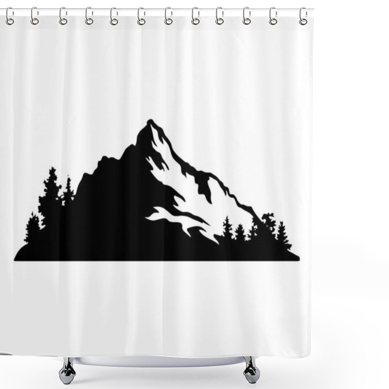 Personality  Mountain Silhouette Icons Vector Illustrations On White Background Shower Curtains