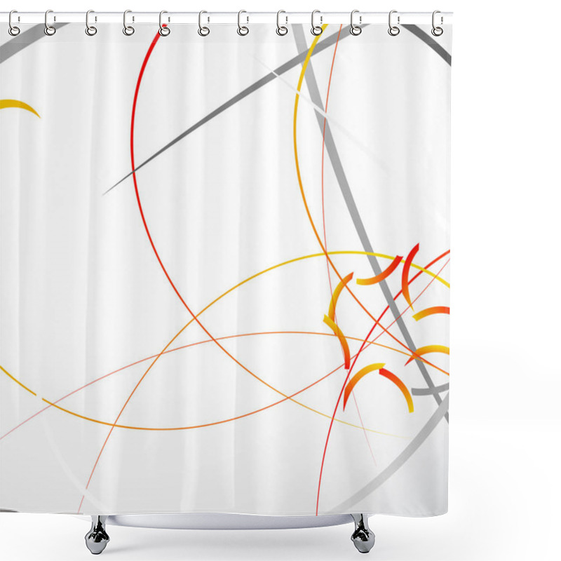 Personality  Abstract Geometric Dynamic Lines Shower Curtains