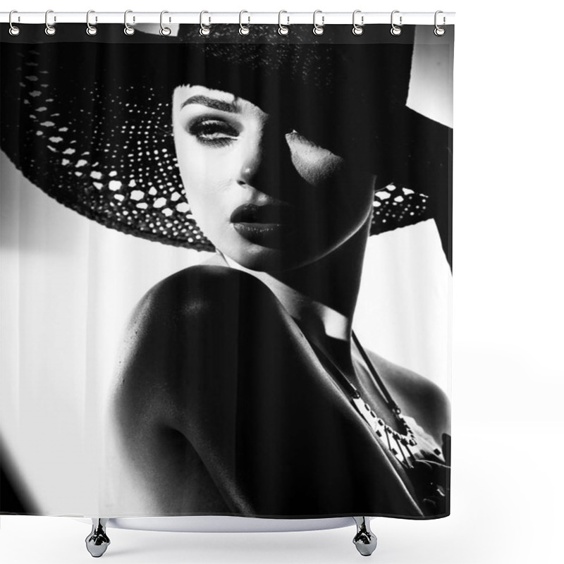 Personality  Fashionable Woman Portrait Shower Curtains