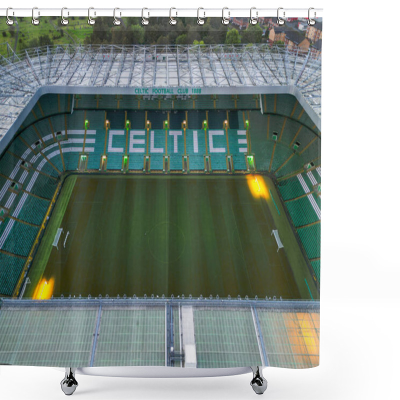 Personality  Celtic Stadium Of FC Celtic Glasgow - Aerial View - GLASGOW, SCOTLAND UK - OCTOBER 4, 2022 Shower Curtains