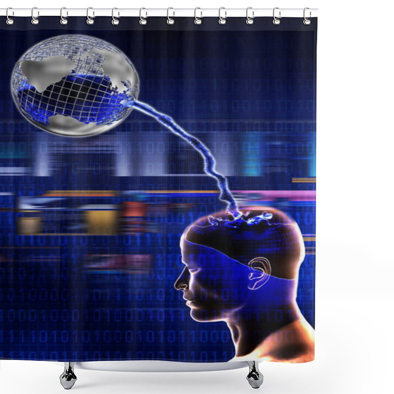 Personality  Downloading Information Shower Curtains