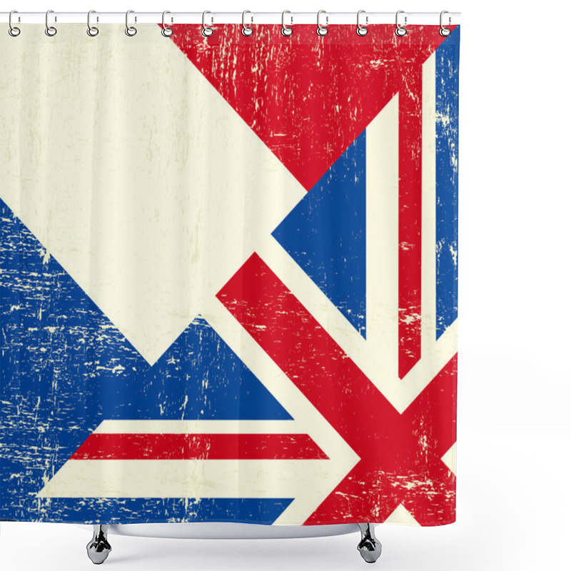 Personality  UK And French Grunge Flag. Shower Curtains