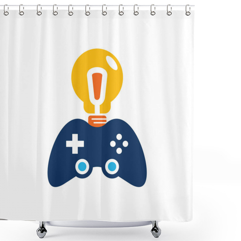 Personality  Idea Game Logo Icon Design Shower Curtains