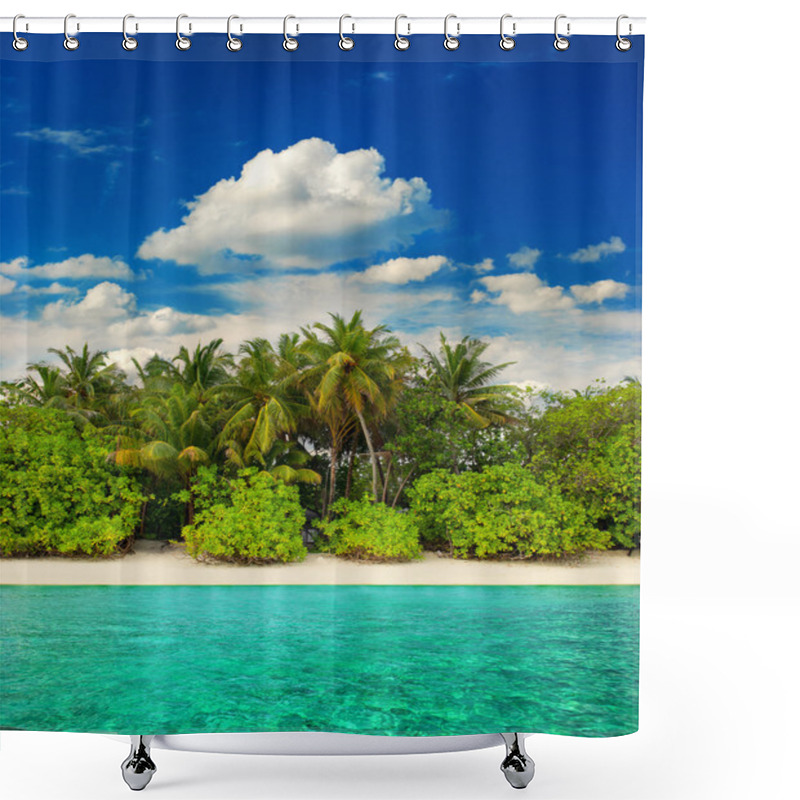 Personality  Landscape Of Tropical Island Beach Shower Curtains