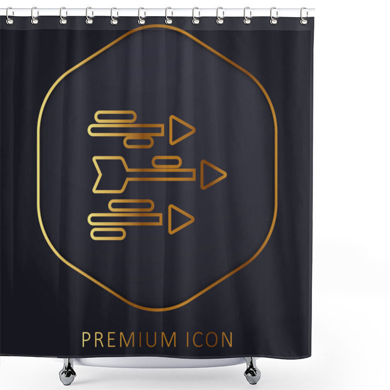 Personality  Arrows Golden Line Premium Logo Or Icon Shower Curtains