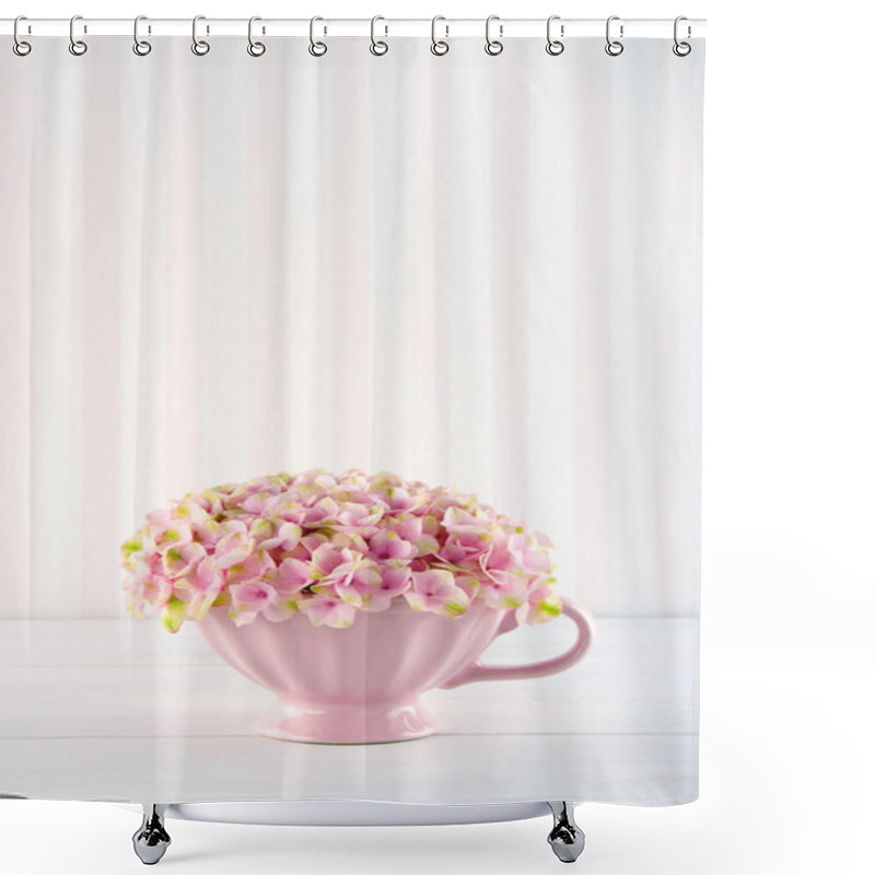 Personality  Decorative Pink Hydrangea Flowers Shower Curtains